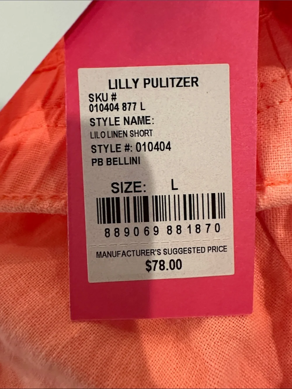 Lilly Pulitzer Coral High-Waist Lagoon Lilo Linen Shorts NWT Bellini
